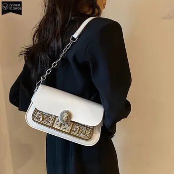Высококачественная женская сумка с вышивкой VC, роскошная дизайнерская женская сумка, сумки через плечо для женщин, Элегантная женская сумка