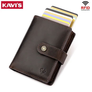 RFID-противоугонный ID-держатель для кредитных карт, минималистичный портмоне, двойные алюминиевые кошельки с застежкой-молнией, карманный футляр для карт и монет
