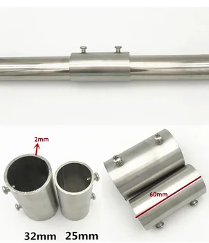 4 шт./лот, соединительная муфта для трубки из нержавеющей стали 25 32 мм, прямое крепление соединительной трубки винтом