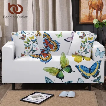 Простынь-аутлет с бабочкой, эластичный чехол для диванов, разноцветный Чехол для дивана в гостиной, пружинный чехол для дивана, белый протектор для стула