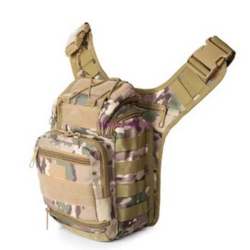 dhl или EMS 10 шт. наружных камуфляжных седельных сумок Sholder BagPack для пеших прогулок из водонепроницаемой ткани Molle System 800D