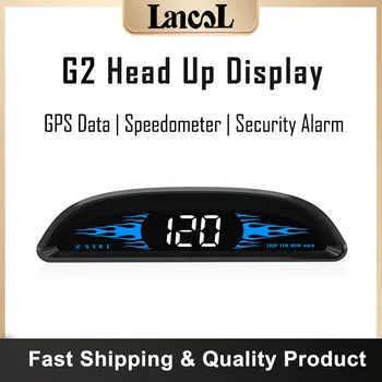 G2 Auto HUD GPS Головной дисплей Автомобильный проектор Спидометр с компасом Охранная сигнализация Электронные Аксессуары