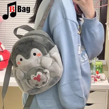 Рюкзак с рисунком пингвина в готическом стиле Харадзюку, женский милый рюкзак jk girl ita, сумка для куклы, сумка для боли, фигурка, плюшевая мини-маленькая школьная сумка