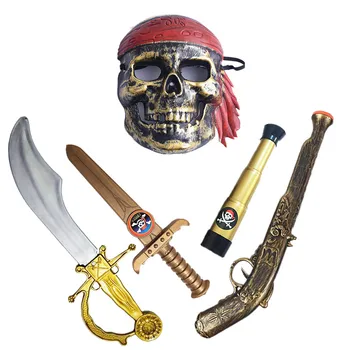 Аксессуары для костюмов пиратов на Хэллоуин из 5 предметов для детей, набор для ролевых игр с пиратами, костюмы на Хэллоуин для мальчиков, пиратская атрибутика
