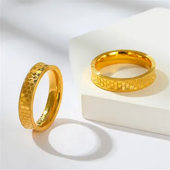 1 шт. из чистого желтого золота 999 пробы 24 К, мужское женское шестиугольное кольцо-улей, размер США: 4-10