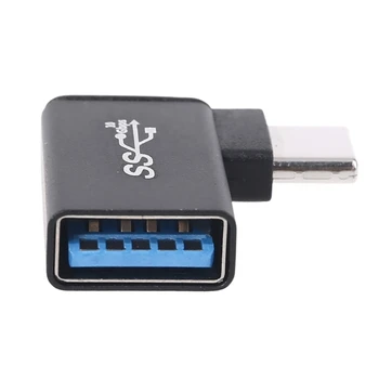 USB C к USB 3.0 Алюминиевый Адаптер USB A 3.0 Женский на 90 Градусов 3.1 Тип C Мужской Конвертер для Смартфонов Планшетов Флэш-Накопителей Key