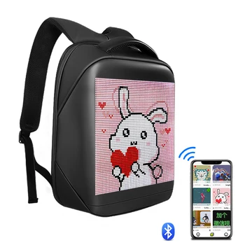 Светодиодный рекламный дисплей Рюкзак для прогулок на свежем воздухе Школьная сумка Полноцветный экран смартфона Программируемый светодиодный рюкзак Портативная сумка