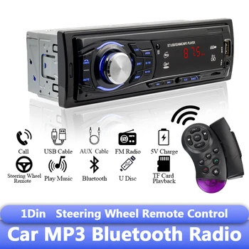Bluetooth 1 Din USB MP3-Плеер Поддержка Головного Устройства 1428 Автомобильный Радиоприемник С Дистанционным Управлением RCA Аудио Сабвуфер Автомобильный Стерео FM-Радио