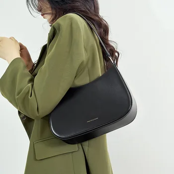 Новый модный дизайн премиум-класса с небольшим акцентом: Женская сумка-тоут из натуральной кожи подмышками на одно плечо