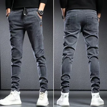Весенне-летние тонкие стрейчевые джинсы-карго, новые мужские джинсовые брюки для бега, мешковатые шаровары, джинсовые брюки-карго, универсальные мужские джинсы