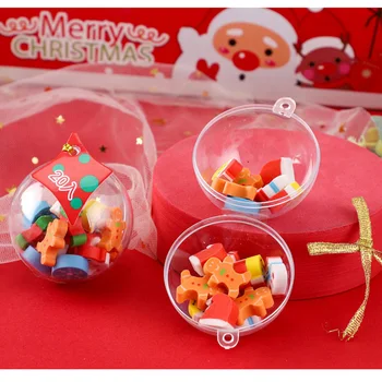 Набор забавных ластиков Kawaii Школьные принадлежности, Рождественский шар, Ластики для детей, Настольные аксессуары Kawaii