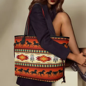 Twoheartsgirl Fashion Africa Tribe Женские сумки через плечо большой емкости, женские сумки из искусственной кожи, дорожная сумка для покупок с верхней ручкой