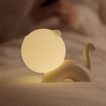 Кошачий ночник для малыша Pat Light Перезаряжаемая Прикроватная тумбочка в спальне, настольная лампа, простой компаньон для сна, прикроватная лампа