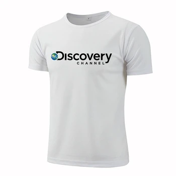 Мужская рубашка из сетчатого ледяного шелка, ситкомы Discovery Channel, Мужская быстросохнущая футболка с коротким рукавом, спортивная футболка для бега