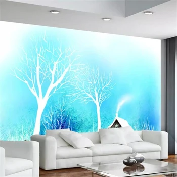 Beibehang papel de parede Пользовательские обои 3D фреска современный минималистичный синий фэнтезийный красивый абстрактный деревянный фон обои