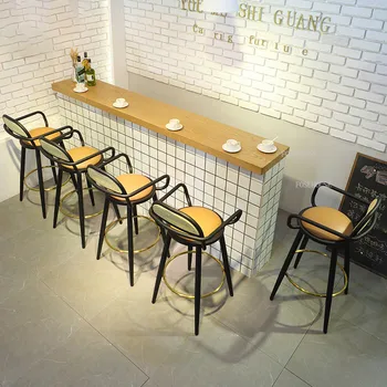 Дизайнерские барные стулья из ротанга на заказ, Кухонная мебель, современный Роскошный Высокий Барный стул с подлокотниками, стойка регистрации Кафе, Барный стул