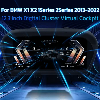 12,3-дюймовая приборная панель автомобиля для BMW X1 X2 1Series 2Series 2013-2022 ЖК-панель приборов, автоматический спидометр Обновлен