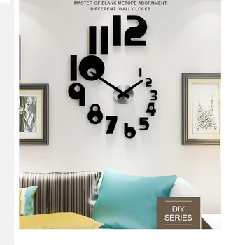 2022 Креативные Цифры DIY Настенные Часы Часы Современного Дизайна Настенные Часы Для Гостиной Домашний Декор Акриловые Часы Зеркальные Наклейки