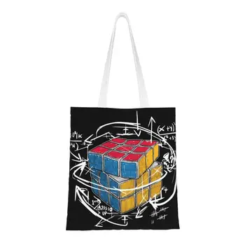 Симпатичная графическая сумка-тоут для учителя математики с принтом, Многоразовая холщовая сумка для покупок, сумка для любителей математики и естествознания