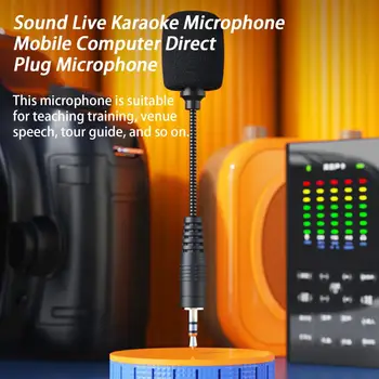 Мини-разъем 3,5 мм Гибкий емкостный микрофон Микрофон для мобильного телефона ПК ноутбука Улучшенный дизайн Стандартный аудиомикрофон Plffect