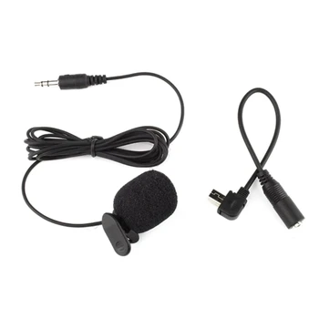 3,5 мм Всенаправленный Петличный Нагрудный Микрофон для Экшн-камеры Gopro Hero 3 3 + 4 с Микрофоном-Адаптером с Кабелем-Адаптером