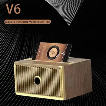 Наслаждайтесь неподвластным времени звуком с ретро деревянным Bluetooth-динамиком V6 - идеальным креативным подарком для аудиофилов