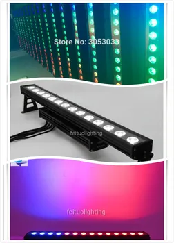 4/лот Оптовая продажа точечный контроль открытый 14x15 Вт RGBWA + УФ 6в1 водонепроницаемый светодиодный длинный настенный омыватель dmx IP65