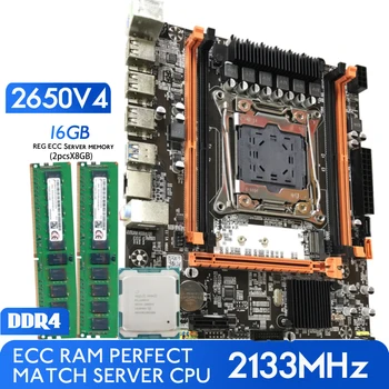 Материнская плата Atermiter DDR4 D4 В комплекте с процессором Xeon E5 2650 V4 LGA2011-3 2шт X 8 ГБ = 16 ГБ 2133 МГц DDR4 RAM Memory REG ECC