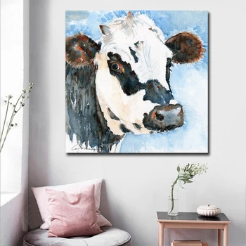 Нидерланды Прямая поставка Абстрактное животное Корова Настенное искусство Холст Картина Художественный плакат Печать Настенная картина для гостиной без рамки