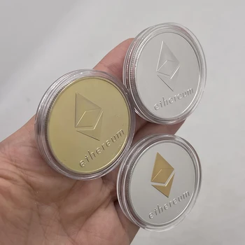 CO11 ETH Монета Ethereum Металлическая Физическая Золотая или серебряная Памятная Цифровая денежная криптовалюта, которой мы доверяем в коллекции Digital Fans