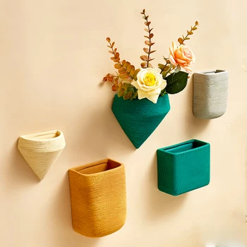 Современные декоративные вазы Креативный настенный цветочный горшок для гостиной, украшение дома, настенная ваза для растений скандинавского цвета