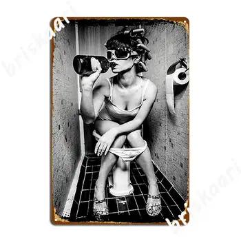 Девушка пьет вино Винтаж Классическое искусство Туалетная вечеринка Металлическая табличка Плакат Дизайн стены Пещера Плакат Кинотеатр Жестяная вывеска Плакаты