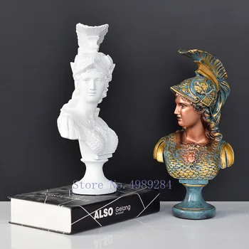 Скульптура из смолы, Статуя богини Афины, Ретро Римская корона Богини, Цвет ручной работы, Современные Аксессуары для украшения дома, Фигурки