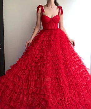 BridalAffair Винтажные красные платья для выпускного вечера без бретелек из многоуровневого тюля, длинные платья знаменитостей на бретельках с открытой спиной, вечернее платье для вечеринки