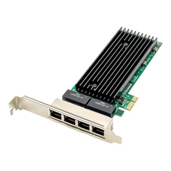 PCI-E 4-портовый Сервер RJ45 1X PCIe X1 Чип Intel 82576 10/100/1000 Мбит/с Lan Четырехпортовый Сервер Гигабитная Сетевая карта