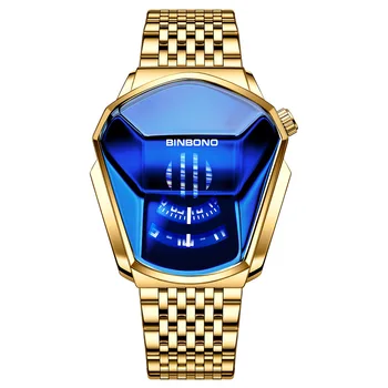 Новые часы мужские Лучший бренд класса Люкс Модные кварцевые мужские часы 30 м водонепроницаемые спортивные наручные часы Мужские часы Нержавеющая сталь Золото