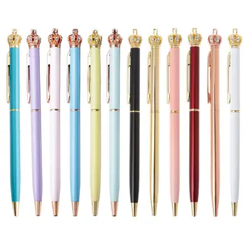 G5AA Симпатичные Шариковые ручки с бриллиантовой короной для школьных канцелярских принадлежностей
