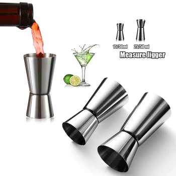 Шейкер для коктейлей объемом 15/30 мл или 25/50 мл из нержавеющей стали, мерный стаканчик для двойной порции спиртного, джиггер для приготовления напитков, кухонные барные инструменты, гаджеты