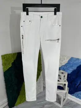 B02399 Модные мужские джинсы 2023 Подиум Роскошный известный бренд Европейский дизайн стиль вечеринки Мужская одежда