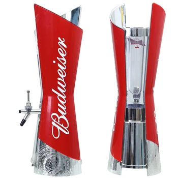 3-литровый Большой Красный Диспенсер для холодного разливного пива Tower с трубочкой для льда Идеально подойдет в качестве подарка для Него, домашнего бара, вечеринок или Мужской Пещеры