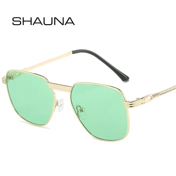 ШОНА Новые Квадратные Солнцезащитные очки ярких цветов Женская мода Градиентные СинеЗеленые Мужские солнцезащитные очки UV400