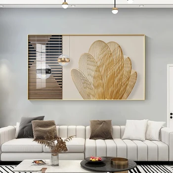 Настенное искусство Современный минималистичный Абстрактный Золотой плакат с принтами Nordic Luxury Decoration Холст Картины для декора гостиной