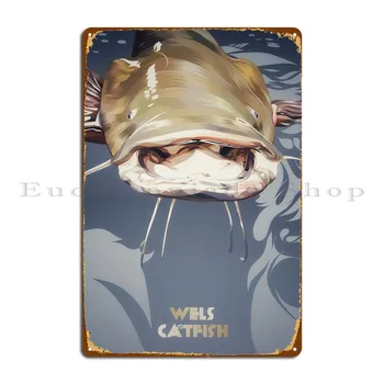 Металлическая вывеска WELS Catfish, Настенная Табличка паба, Индивидуальные Таблички, Жестяной Плакат