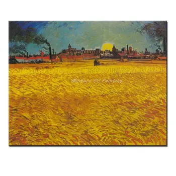 Пшеничное поле близ Арля Репродукция Винсента Ван Гога ручной росписью маслом на холсте, настенное художественное изображение для украшения дома