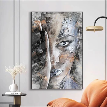 Плакат современной девушки Картина на холсте Настенный художественный плакат и принт Настенное художественное изображение для гостиной Cuadros Decoration Home Decor