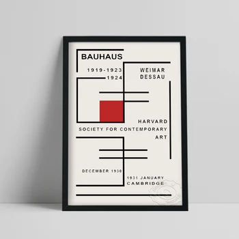 Плакат Bauhaus Weimar Austellung, Веймар-Дессау, 1923, Выставка Произведений искусства Вальтера Гропиуса в Баухаузе, Архитектурный декор Bauhaus