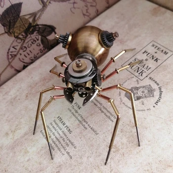 Цельнометаллический Механический Паук-насекомое в стиле Стимпанк, креативный Настольный Орнамент, Изделия ручной работы, Персонализированный Декоративный Подарок для детей