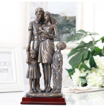 семья из 5 человек, родители, дочери, сыновья, скульптура младенца - Идеальный подарок для свадеб, Юбилеев и молодоженов