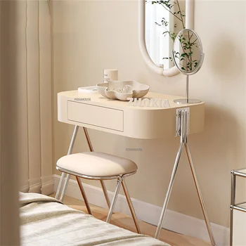 Современный минималистичный туалетный столик В маленькой квартире, комод для спальни, легкая Роскошная прикроватная тумбочка для макияжа, туалетный столик с табуреткой для макияжа