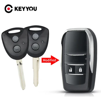 KEYYOU для Toyota модифицированный чехол для дистанционного ключа автомобиля Toyota Avanza Calya wigo подходит для Daihatsu Xenia Alza Myvi Perodua Remote Case